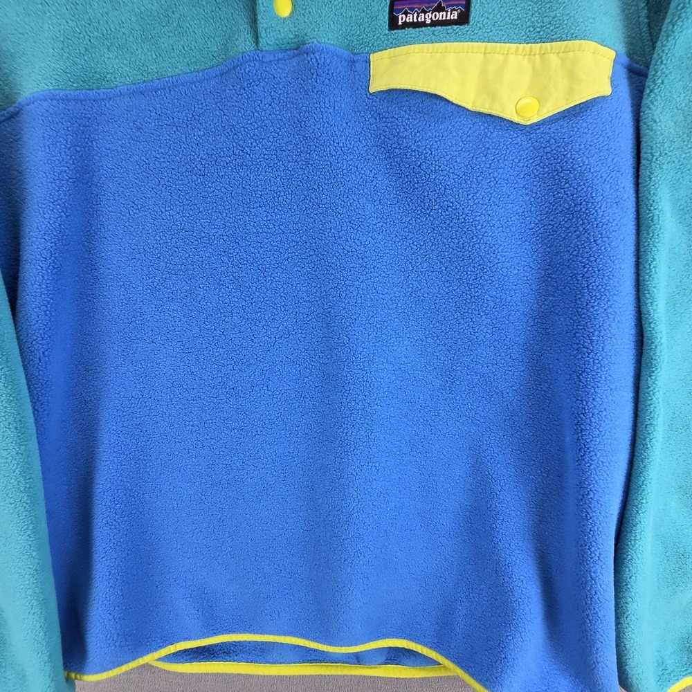 Patagonia Jacket Mens Large Blue Lightweight Synchilla Snap-T Fleece Pullover - Picture 9 of 11